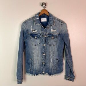 KanCan Classic Distressed Trucker Denim Blue Jean Jacket